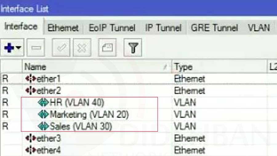 پیکربندی مسیریابی VLAN در میکروتیک