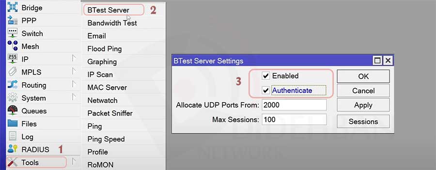 آموزش Bandwidth Test