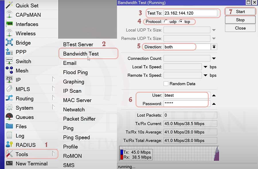 آموزش Bandwidth Test