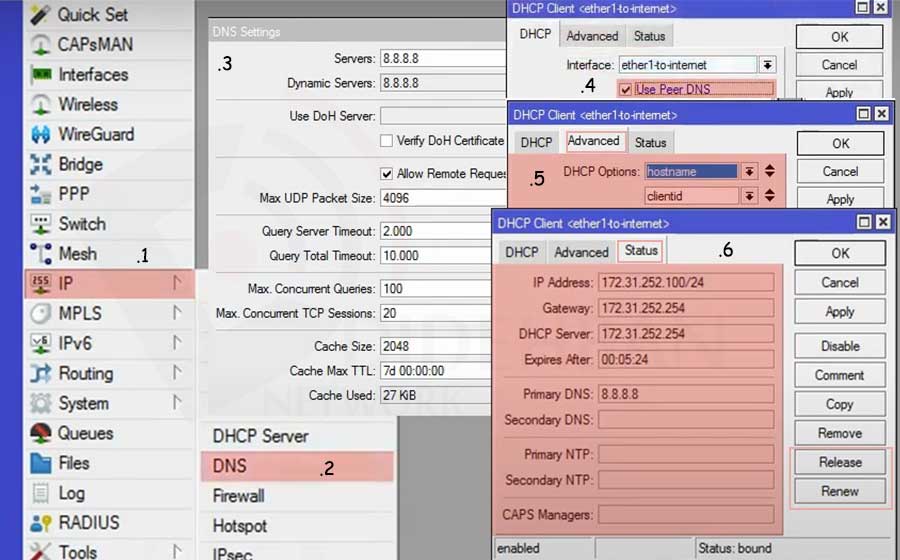 آموزش DHCP server and client