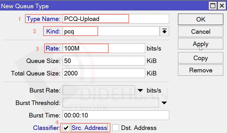 آموزش PCQ setup میکروتیک