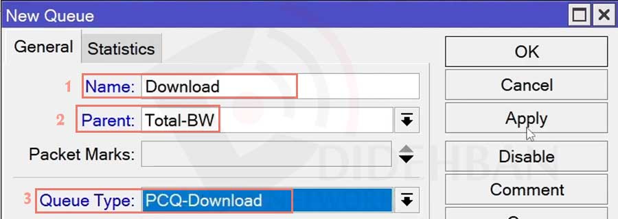 آموزش PCQ setup میکروتیک