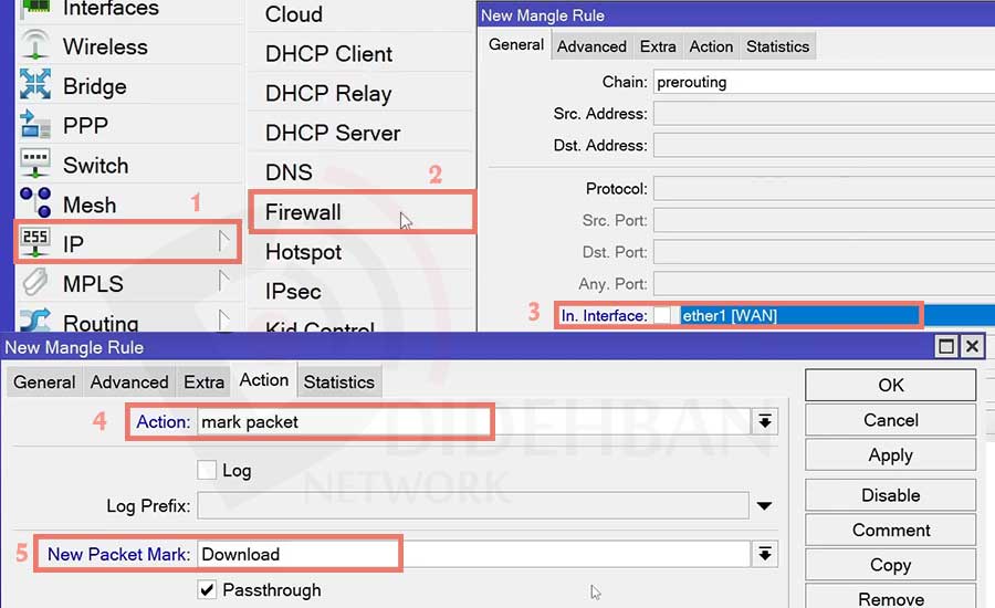 آموزش PCQ setup میکروتیک